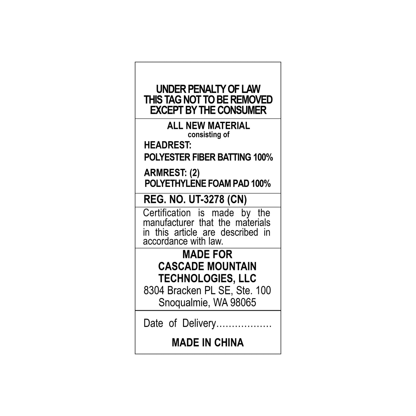 Labelled Chair Sling Chair – Cascade Mountain Tech