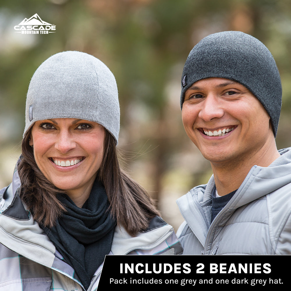 Merino Wool Beanie (2-Pack) – Cascade Mountain Tech display picture 2
