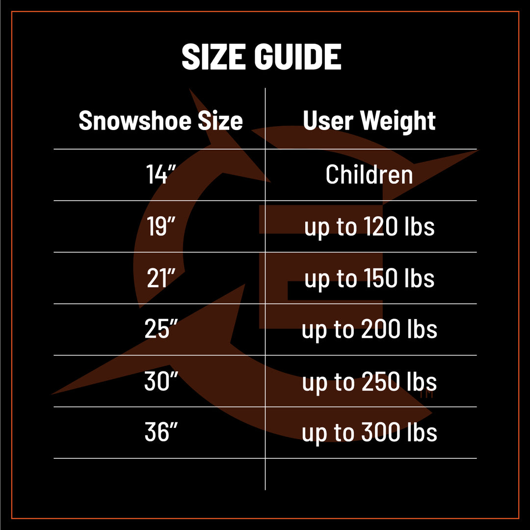 Snowshoe sizing discount
