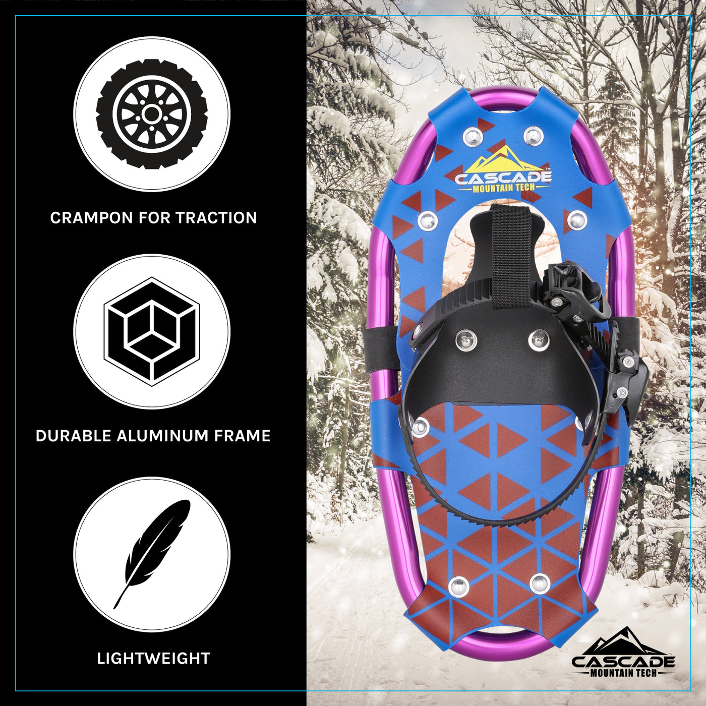 Lightweight Snowshoes for Kids in Purple & Blue