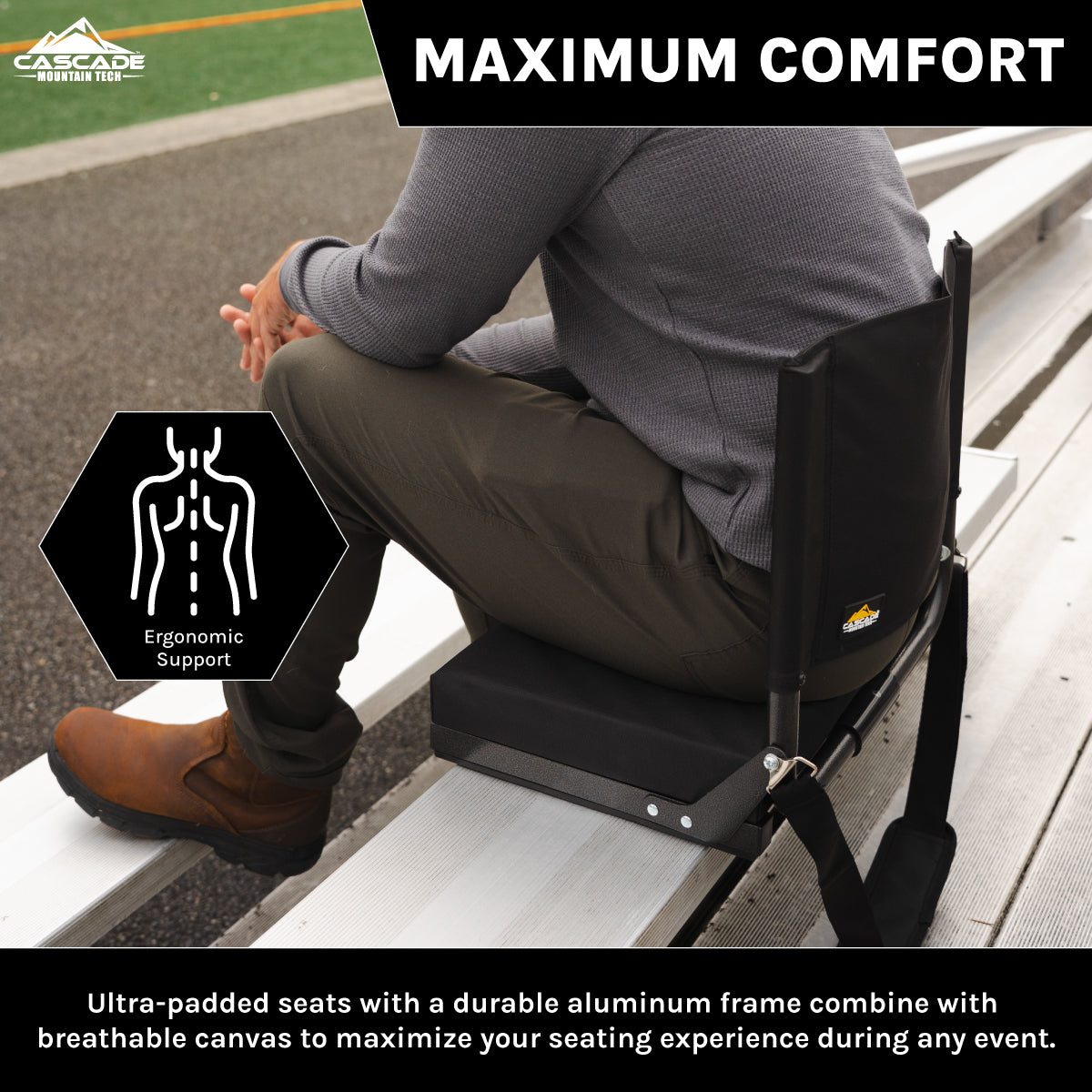 Ultra-Padded Stadium Seat for Bleachers