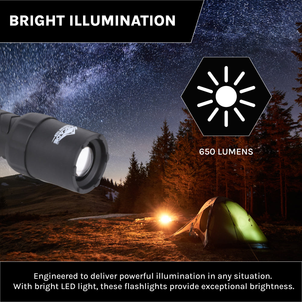 brightest led flashlight rechargeable IPX8 Waterproof LED Flashlight (650 Lumens) – Cascade Mountain Tech