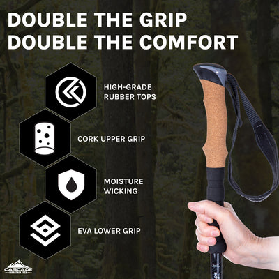 Aluminum Folding Trekking Pole w/ Steel Cable