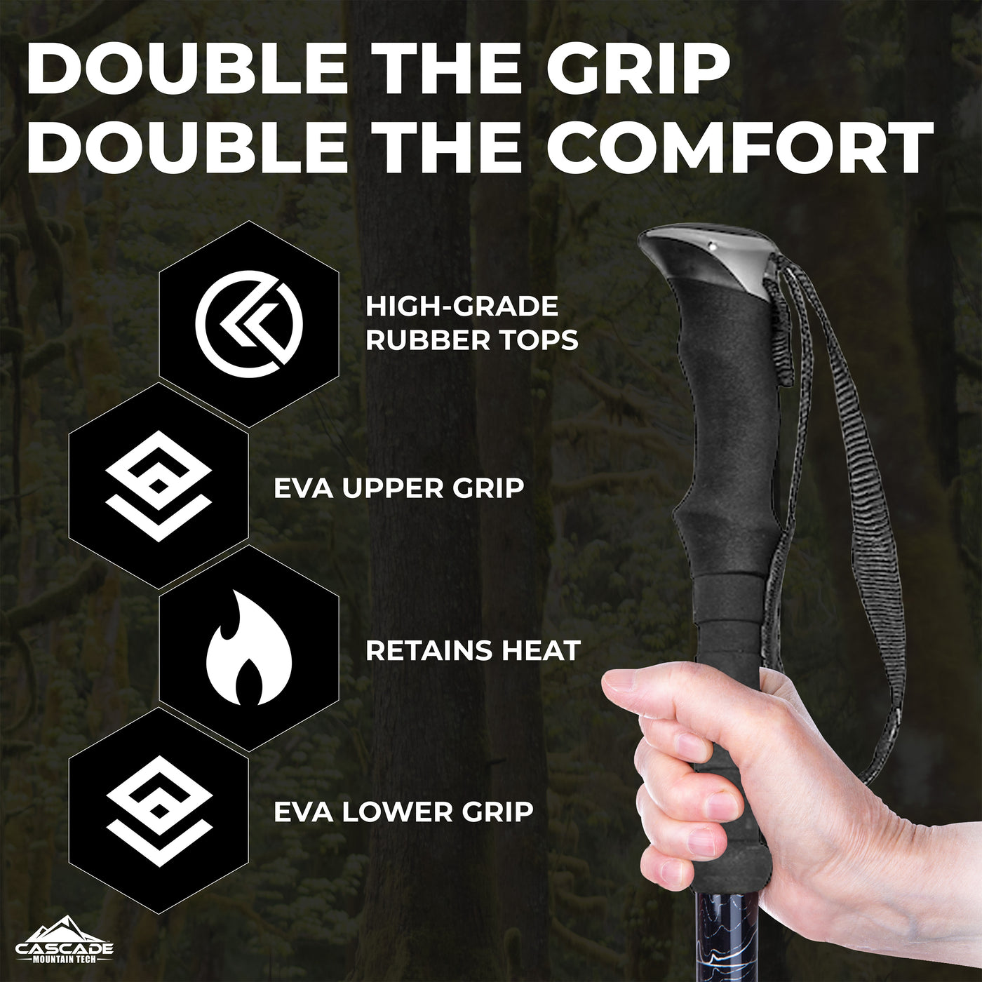 Aluminum Quick Lock Trekking Poles (EVA Grip)