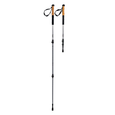 Carbon Fiber Quick Lock Trekking Poles (Cork Grip) Light Grey