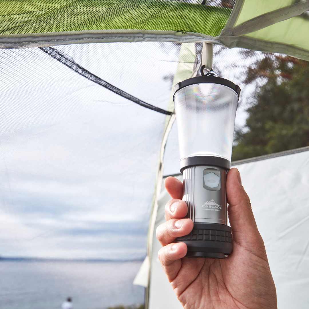 Cascade Mountain Tech Convertible Lantern & Flashlight, Includes Emergency  Strobe Light, – Light Grey
