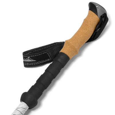 Carbon Fiber Quick Lock Trekking Poles Cork Grip - White