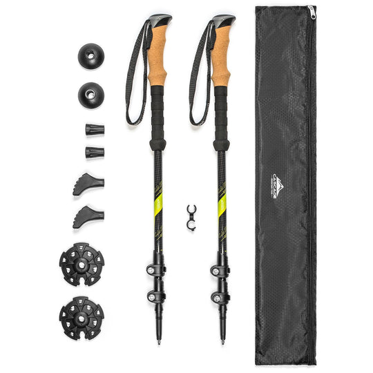 Carbon Fiber Quick Lock Cork Grip Hiking Trekking Pole Cascade