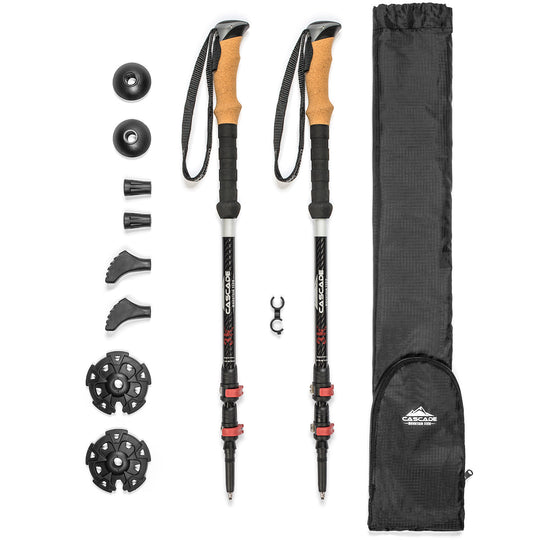 3K Carbon Fiber Quick Lock Trekking Pole Cascade Mountain Tech